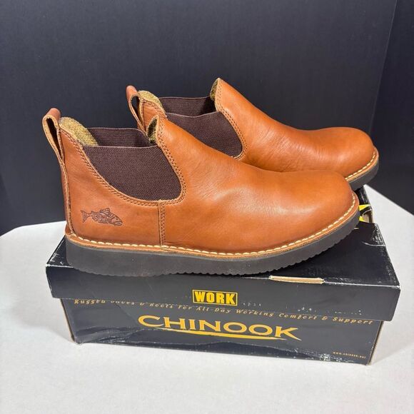 Chinook Work Romeo II Heritage Tan Leather Slip-On Shoe NEW in box Size 10 - Picture 4 of 15